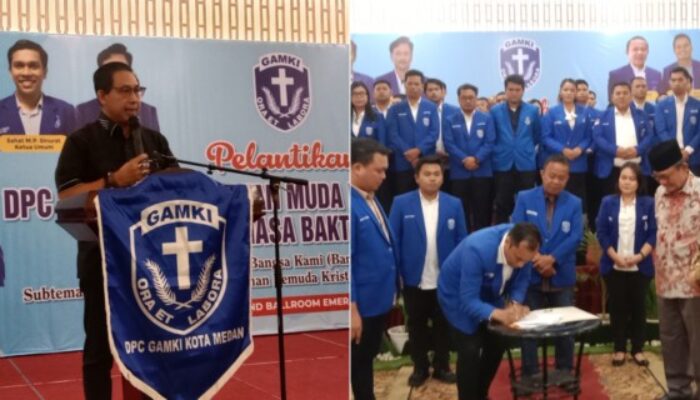 Hadiri Pelantikan GAMKI Medan, Wong : Dapat Berikan Kontribusi Pembinaan Kepemudaan