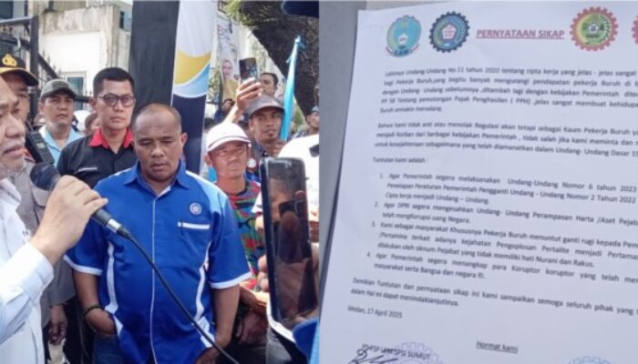 Aliansi Buruh Gelar Aksi di DPRD Sumut Tuntut Kesejahteraan