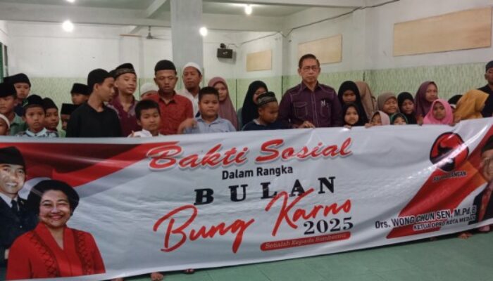 Peringati Bulan Bung Karno, Wong Gelar Doa Bersama dan Baksos di Panti Asuhan Al Jamiyatul Washliyah