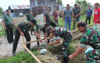 Dandim DS Letakan Batu Pertama Rumdis TNI di Perbaungan