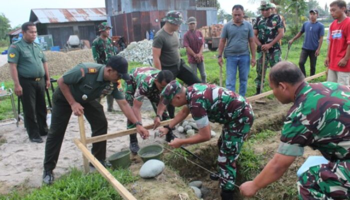 Dandim DS Letakan Batu Pertama Rumdis TNI di Perbaungan