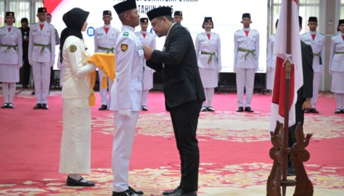 Gubernur Sumut Bobby Nasution Kukuhkan Paskibraka Sumut 2025