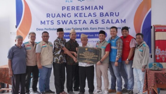 YBM PLN UID Sumut Salurkan Bantuan Fasilitas Ruang Belajar MTs Swasta As Salam