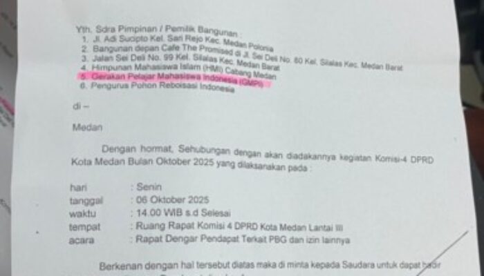 GPMI Siap Blak-blakan Soal PBG di RDP Komisi 4 DPRD Medan