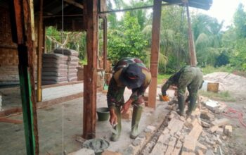 Pemasangan Tembok Dimulai, RTLH Ibu Turini TMMD Kodim 0204/DS Wujudkan Hunian Layak