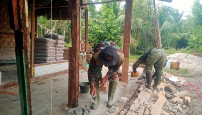 Pemasangan Tembok Dimulai, RTLH Ibu Turini TMMD Kodim 0204/DS Wujudkan Hunian Layak