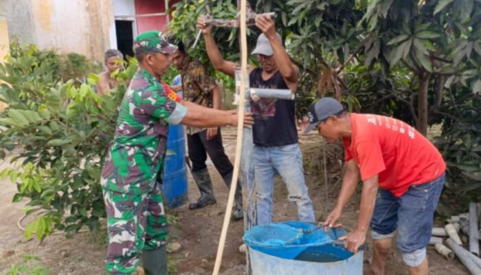 Satgas TMMD Kodim DS Genjot Pengeboran Sumur Titik Ke-3 di Sarang Torop