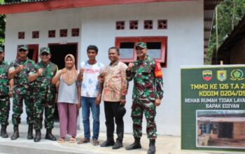 Tim WASEV Tinjau RTLH Bapak Ediyan di Desa Blok 10 yang Direnovasi Melalui Program TMMD