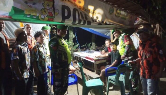 Koramil 17/KTR Bersama Perangkat dan Ormas Laksanakan Patroli Siskamling