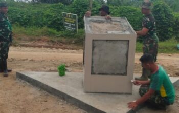 Satgas TMMD Kodim DS Kebut Finishing Tugu Prasasti
