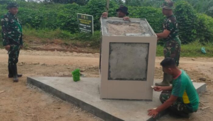 Satgas TMMD Kodim DS Kebut Finishing Tugu Prasasti