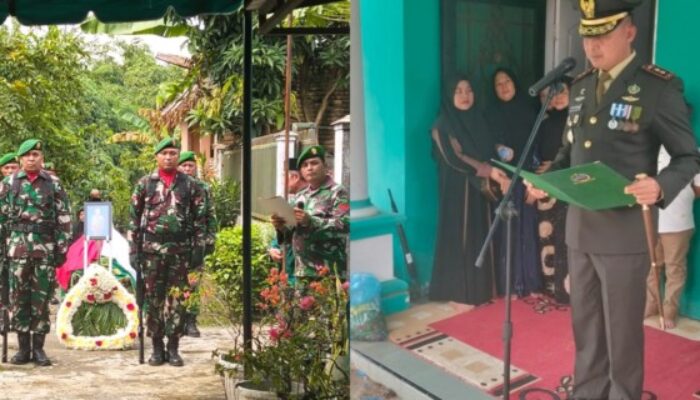 Dandim 0204/DS Pimpin Upacara Persemayaman dan Pemakaman Almarhum Sertu Sumartono