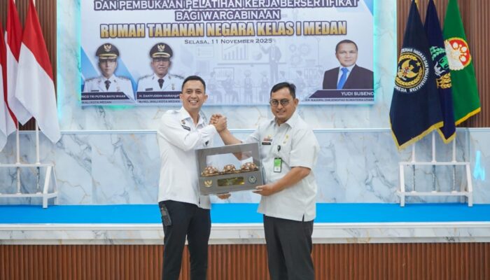 Disnaker dan Rutan Kelas I Medan Teken PKS Keterampilan Wargabinaan