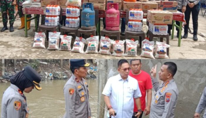 Serahkan Bantuan Korban Banjir, Wong Bersama Waka Poldasu Tinjau Rumah Warga yang Hanyut di Sungai Deli