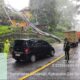Babinsa Sibolangit Evakuasi Pohon Tumbang yang Tutup Jalan Medan–Berastagi