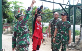 Dandim DS Tinjau Renovasi Jembatan Gantung Garuda di Serdang Bedagai