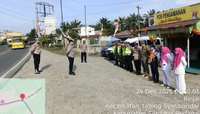 Kodim DS Bersama Personil Gabungan Laksanakan Pam Nataru 2025/2026 di Tebing Tinggi