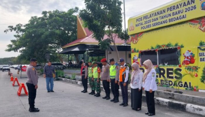 Personel Koramil 17/KTR Ikuti Apel PAM Nataru 2025 di Rest Area Tol KM 65