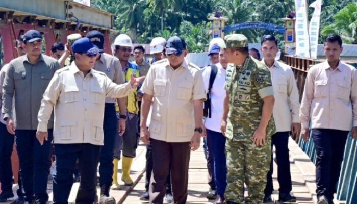 Gubsu Dampingi Presiden RI Tinjau Jembatan Rusak dan Lokasi Pengungsian di Tapsel
