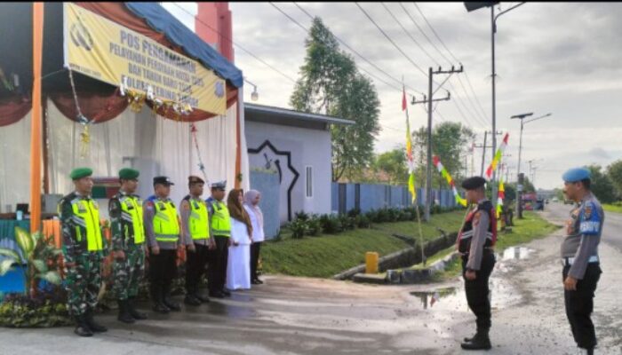 Koramil 15/SPP Bersama Polres Sergai Laksanakan Pospam Nataru di Gerbang Tol Tebing Tinggi