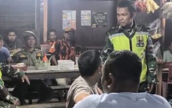 Koramil 20/TK Bersama Ormas PP dan Satpol PP Gelar Patroli Siskamling di STM Hilir