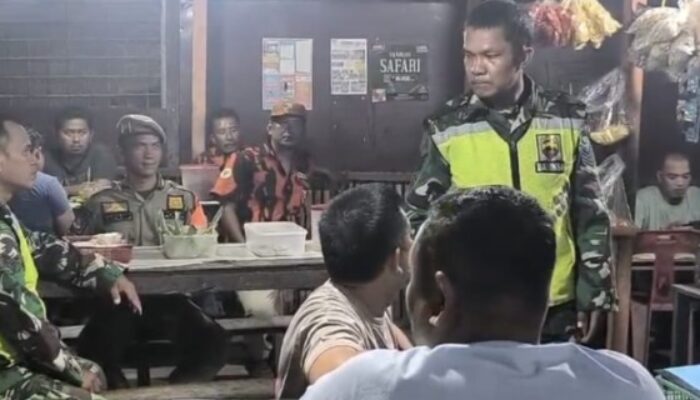 Koramil 20/TK Bersama Ormas PP dan Satpol PP Gelar Patroli Siskamling di STM Hilir