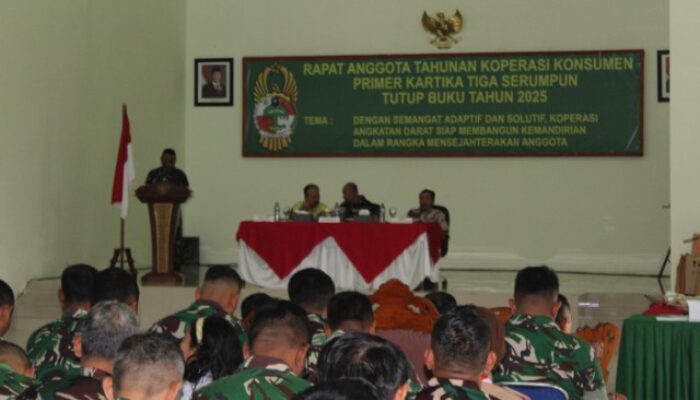 RAT Tutup Buku 2025 Koperasi Kartika Tiga Serumpun di Kodim 0204/DS