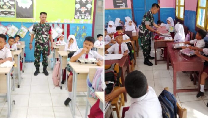 Babinsa Kawal Program Makan Bergizi Gratis di Bangun Purba