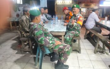 Patroli Siskamling Koramil 21/TJ Bersama Ormas PP untuk Jaga Kamtibmas di STM Hulu