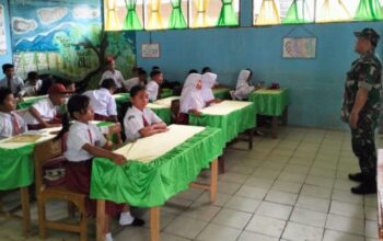 Babinsa Koramil 07/PB Berikan Wasbang di SD Pembangunan