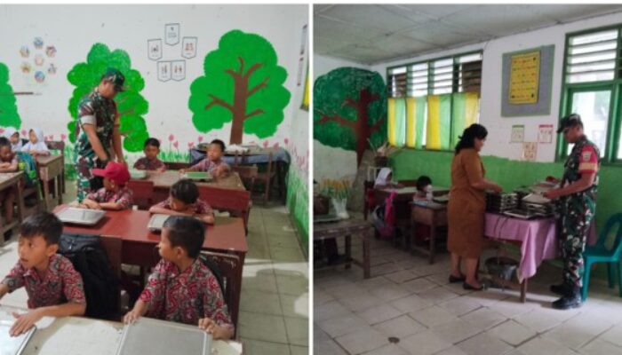 Babinsa Kodim 0204/DS Pantau MBG  di Teluk Mengkudu