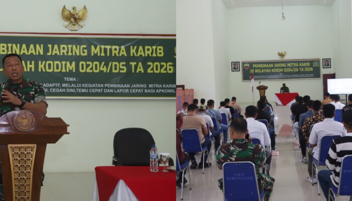 Kodim DS Gelar Pembinaan Jaring Mitra Karib TA 2026, Bahas Pengendalian Teritorial