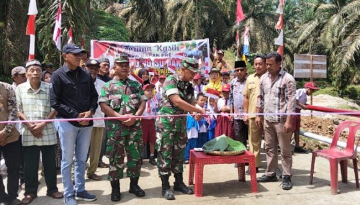 Dua Danramil Hadiri Peresmian Jembatan Aramco di Batu Lokong