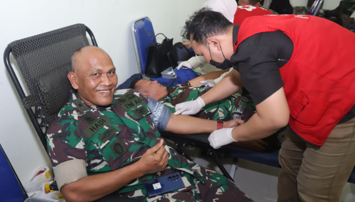 Kodim DS Laksanakan Donor Darah HUT ke-64 Korem 022/PT