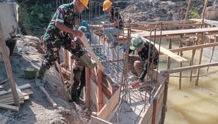 Kodim 0204/DS Kebut Pembangunan Jembatan Beton di Sergai untuk Dukung Distribusi Hasil Tani