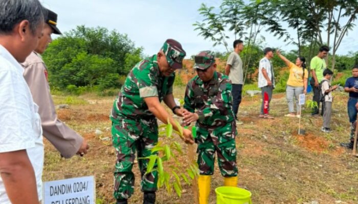Kasdim DS Pimpin Penanaman Ribuan Pohon di Bendungan Lau Simeme