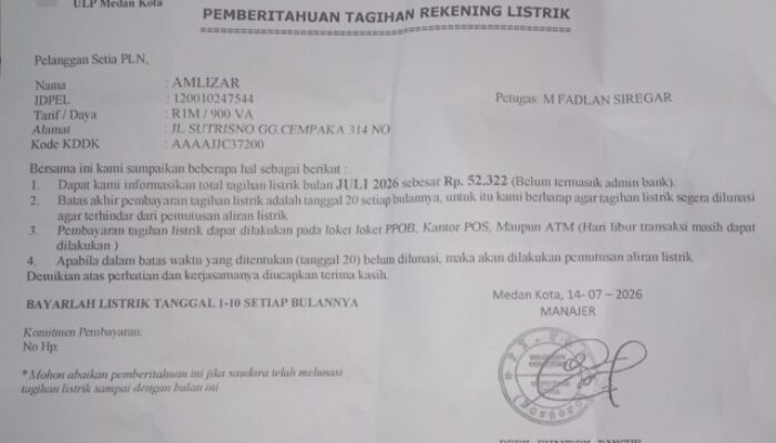 Telat Bayar Tagihan, PLN Medan ‘Ancam’ Putus Aliran Listrik Pelanggan!