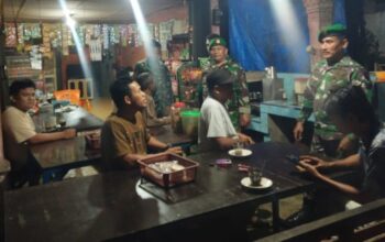 Koramil 21/TJ dan Karang Taruna Gelar Patroli Siskamling Malam