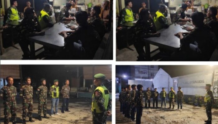 Koramil 01/Sunggal Bersama FKPPI dan GRIB Jaya Gelar Patroli Kamtibmas