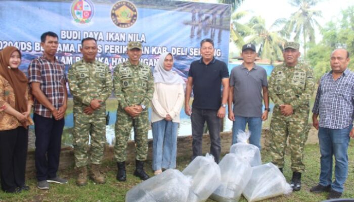 Kodim DS Tebar 10.000 Benih Nila Dukung Ketahanan Pangan