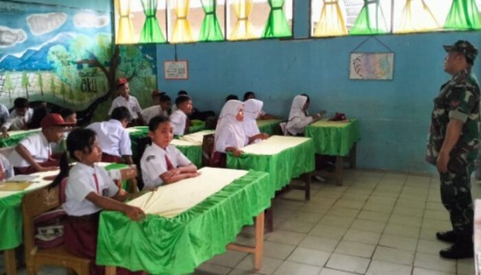 Babinsa Kodim DS Berikan Wasbang kepada Siswa SD di Perbaungan
