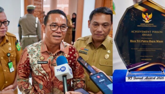 Rico Waas Raih Penghargaan KI Sumut Award 2026, Pemko Medan Jadi Badan Publik Informatif