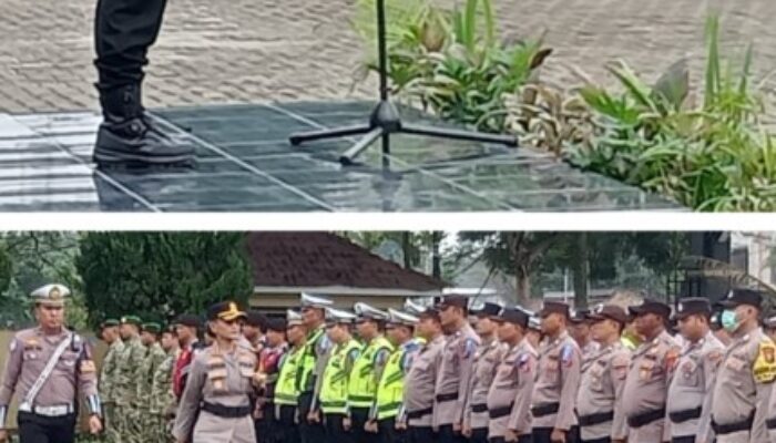 Pabung Kodim DS Hadiri Apel Pasukan Operasi Patuh Toba 2026