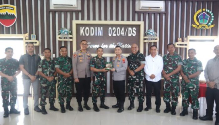 Sinergitas TNI-Polri, Dandim DS Sambut Kunjungan Silaturahmi Kapolres Tebing Tinggi di Makodim