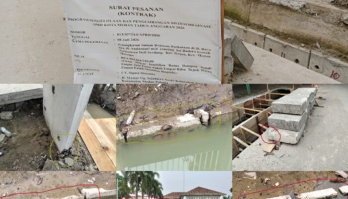 Proyek Drainase Rp6,9 Miliar di Medan Marelan Disorot, U-Ditch Retak dan Rompal, LP3 Desak APH Turun Tangan