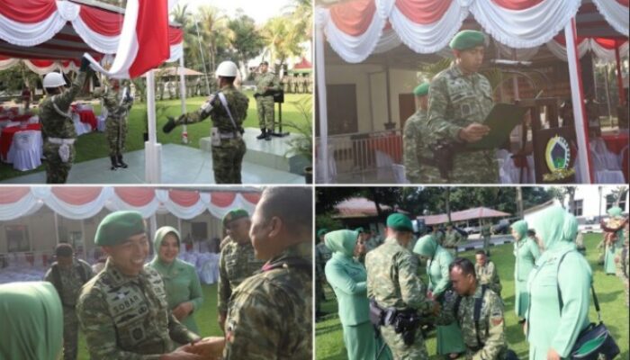 Dandim 0204/DS Pimpin Upacara 17-an dan Kenaikan Pangkat, 86 Prajurit Naik Pangkat