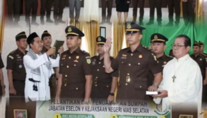 Kejari Nias Selatan Lantik 8 Pejabat Eselon V, Perkuat Kinerja Penegakan Hukum
